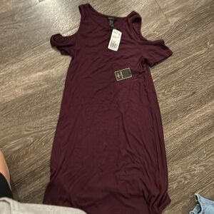 Brand new cute plum dress from forever 21. Off the shoulder